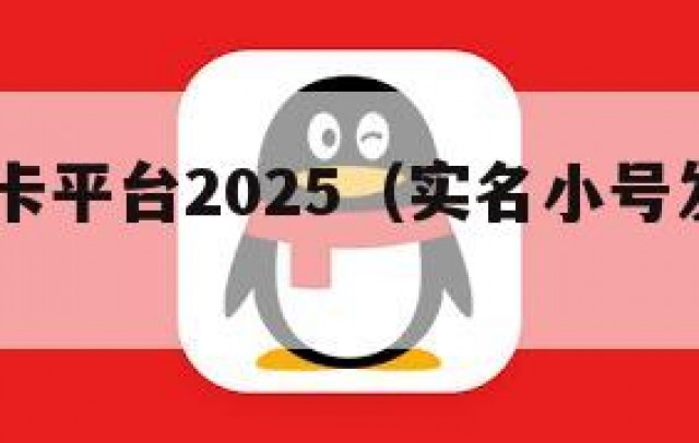 qq号发卡平台2025（实名小号发卡平台）